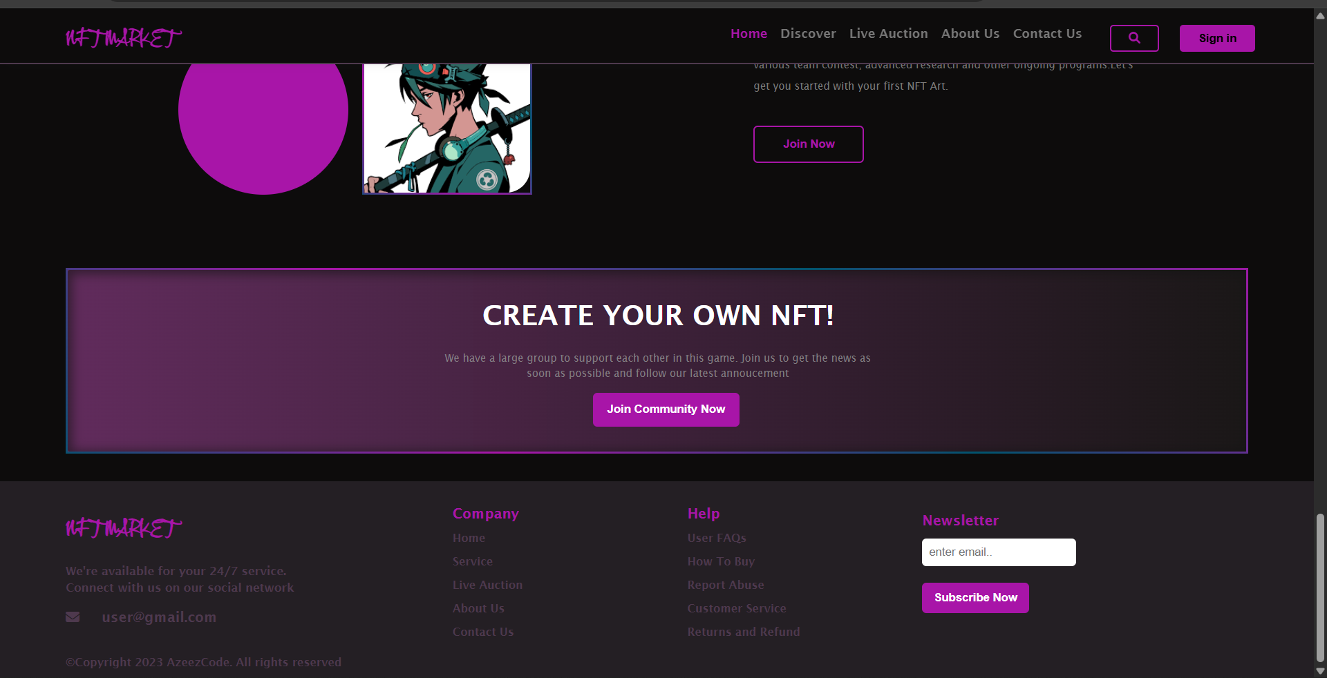 NFT Market project